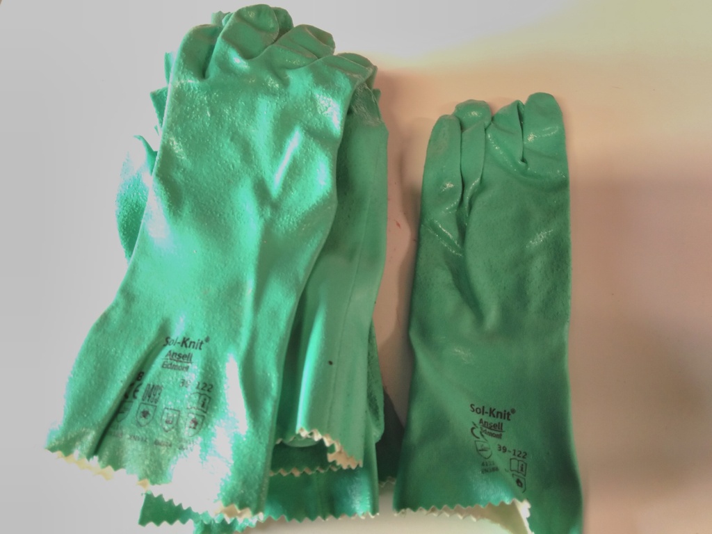 Gants caoutchouc vert T10