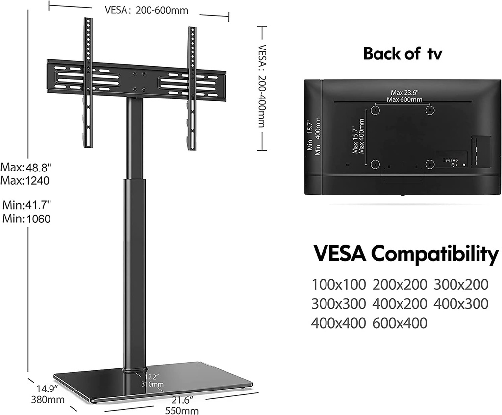Dimensions Support TV
