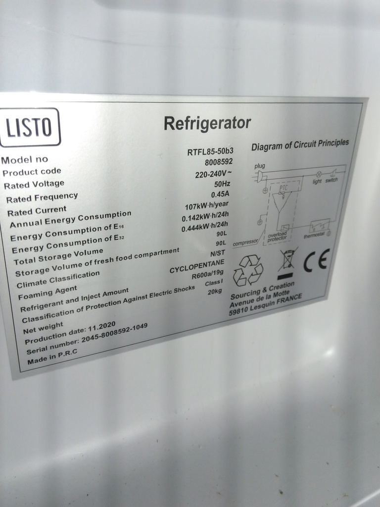 Frigo top Listo RTFL85-50b3
