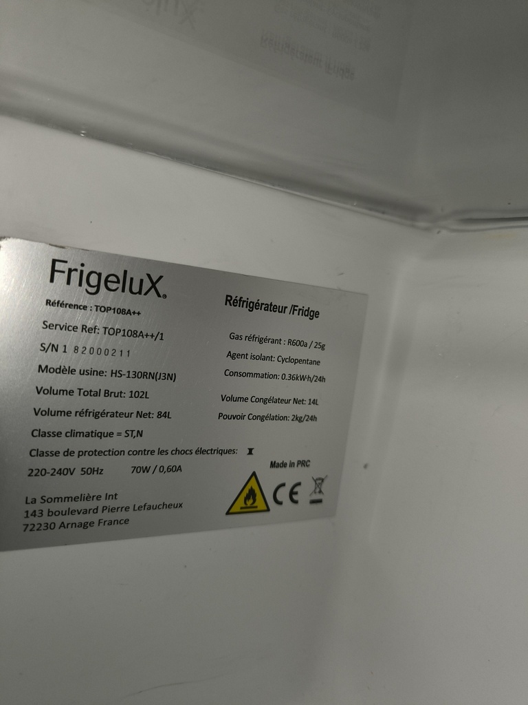 Frigo top Frigelux