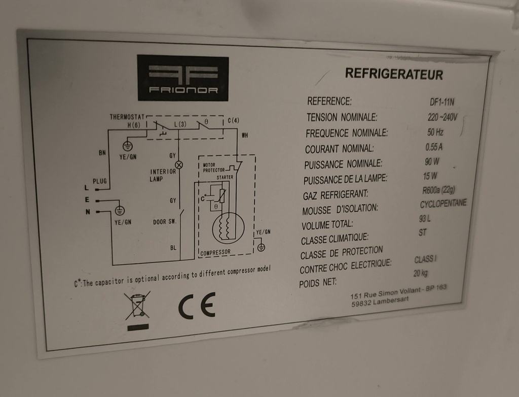 Frigo FRIONOR DF111NN
