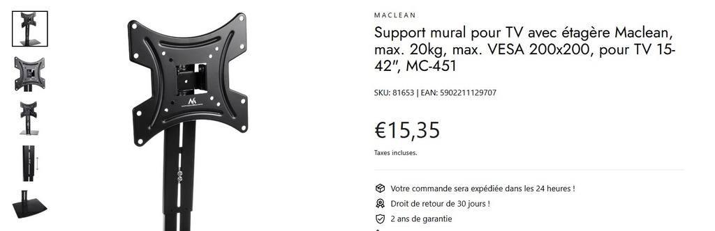 Télé Toshiba 81cm Support neuf