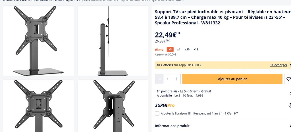 Télé Toshiba 81cm Support neuf