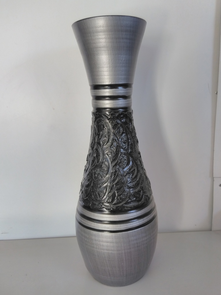 Vase déco grand modèle noir/gris