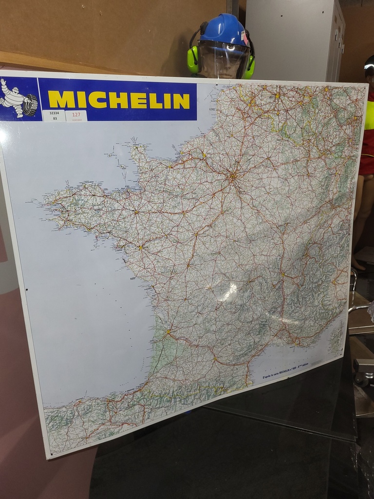 Carte Michelin métal 80x80cm