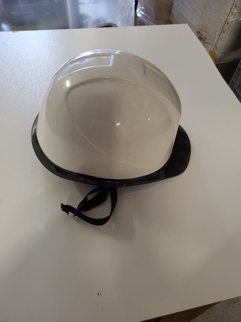 Casque de chantier blanc avec jugulaire