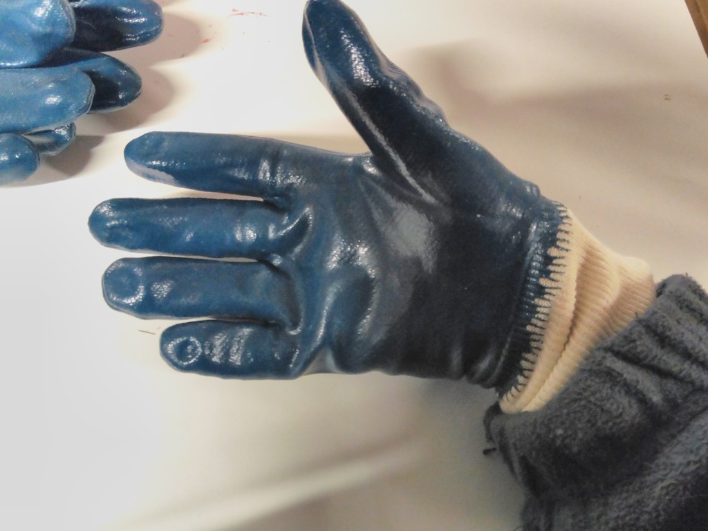 Gants étanches bleu/blanc T8