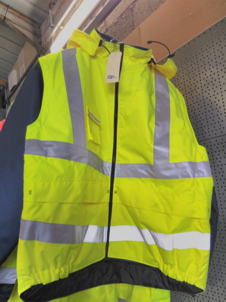 Veste fluo jaune Chatard taille 3XL (manches bleues)