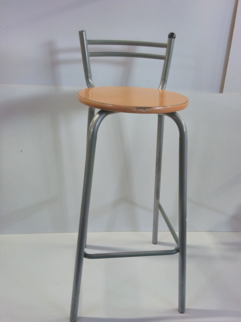 Paire de tabouret métal/bois assise ronde