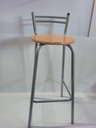 Paire de tabouret métal/bois assise ronde