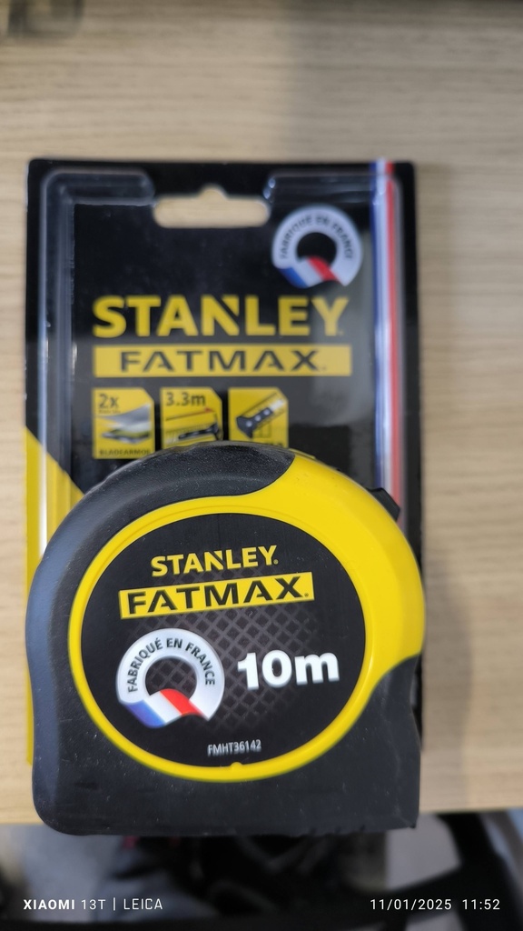 Mètre Stanley Fatmax 10m neuf