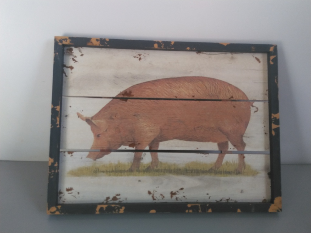 Cadre déco en bois "porc"