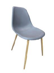 [GM] Chaise coque design grise